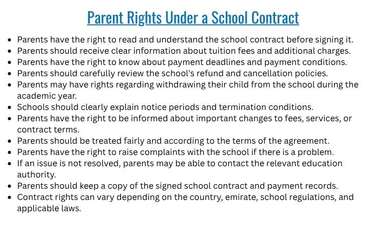 Parent Rights Under a School Contract
