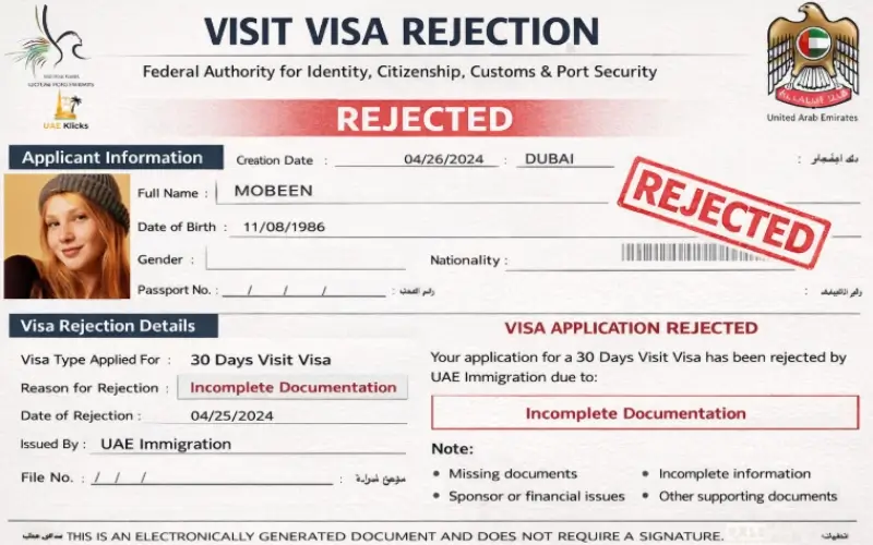 Visit Visa Rejected Dubai