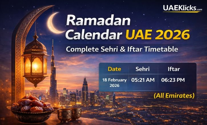 Ramadan Calendar UAE 2026