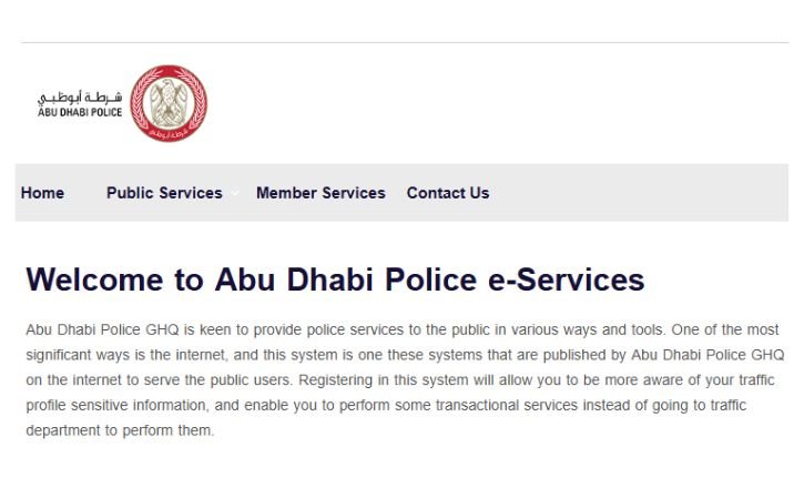 Abu Dhabi Traffic e-Services